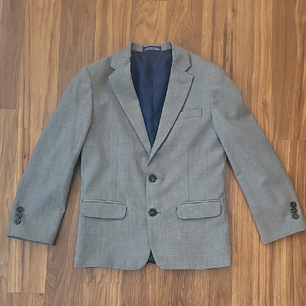 Izod Boys Size 10 Reg Suit Jacket Blazer, Grey